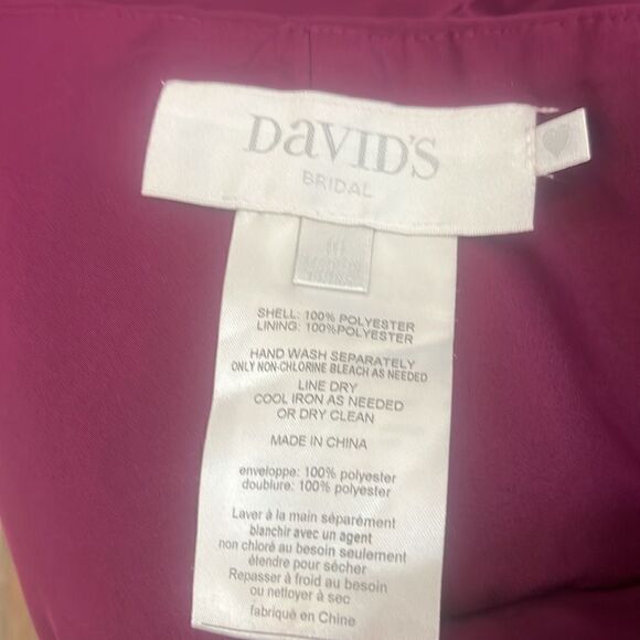 David’s Bridal Dress Sangria Maroon Long 💯 Polyester Strapless Gown Slimming - Picture 7 of 12